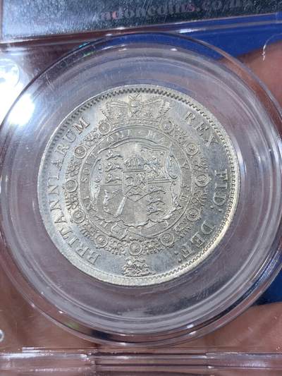 《竞宝斋》第410场 周日，周一，2场连拍 （全场包邮） LCGS 80英国1816乔治三世牛头半克朗银币 英国本土评级 对应n/p ms63左右 牛头只发行两年 常见1817 1816很少 此枚白亮原味状态好