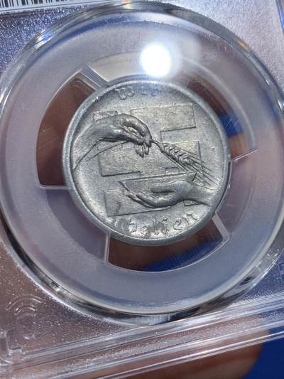 《竞宝斋》第410场 周日，周一，2场连拍 （全场包邮） PCGS MS63 德国1933-45年 帝国冬季援助代用币铝币 品相极佳