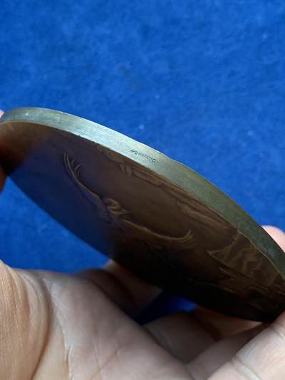 《竞宝斋》第410场 周日，周一，2场连拍 （全场包邮） 大师DAMMANN代表作《星辰》铜章 240.1克 89.6mm