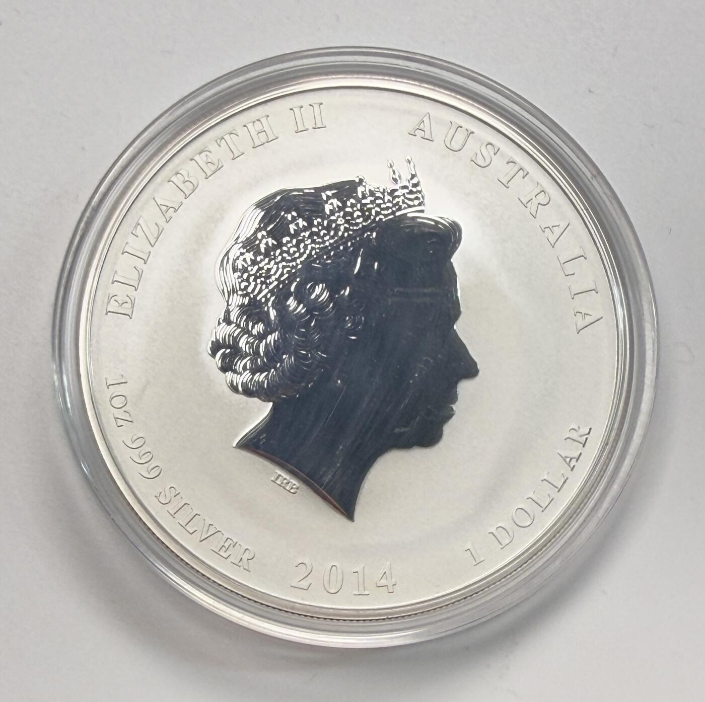 S&S Numismatic世界钱币-拍卖 第113期  澳大利亚2014年 生肖马 1澳元1盎司投资银币 31.1克999银