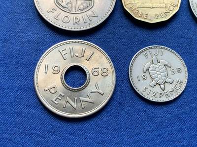 《竞宝斋》第410场 周日，周一，2场连拍 （全场包邮） 六枚一组 英属斐济1953-1968年伊丽莎白二世