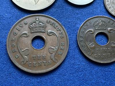 《竞宝斋》第410场 周日，周一，2场连拍 （全场包邮） 五枚一组 英属东非1949-1952年乔治六世