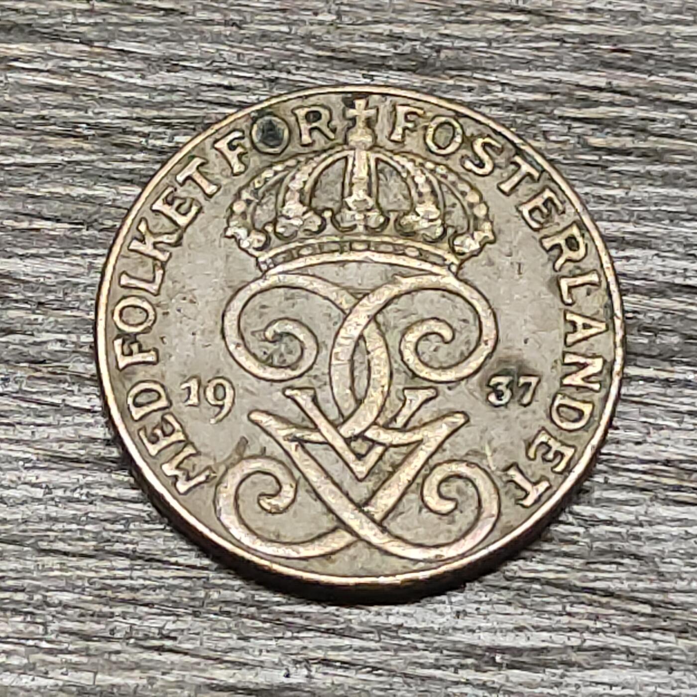 【铜匠收藏】★第130场★散币场，无佣金，30包邮。不满30元，支付5元运费。《接受代拍 代送NGC评级》 瑞典 1937年 1欧尔 铜币