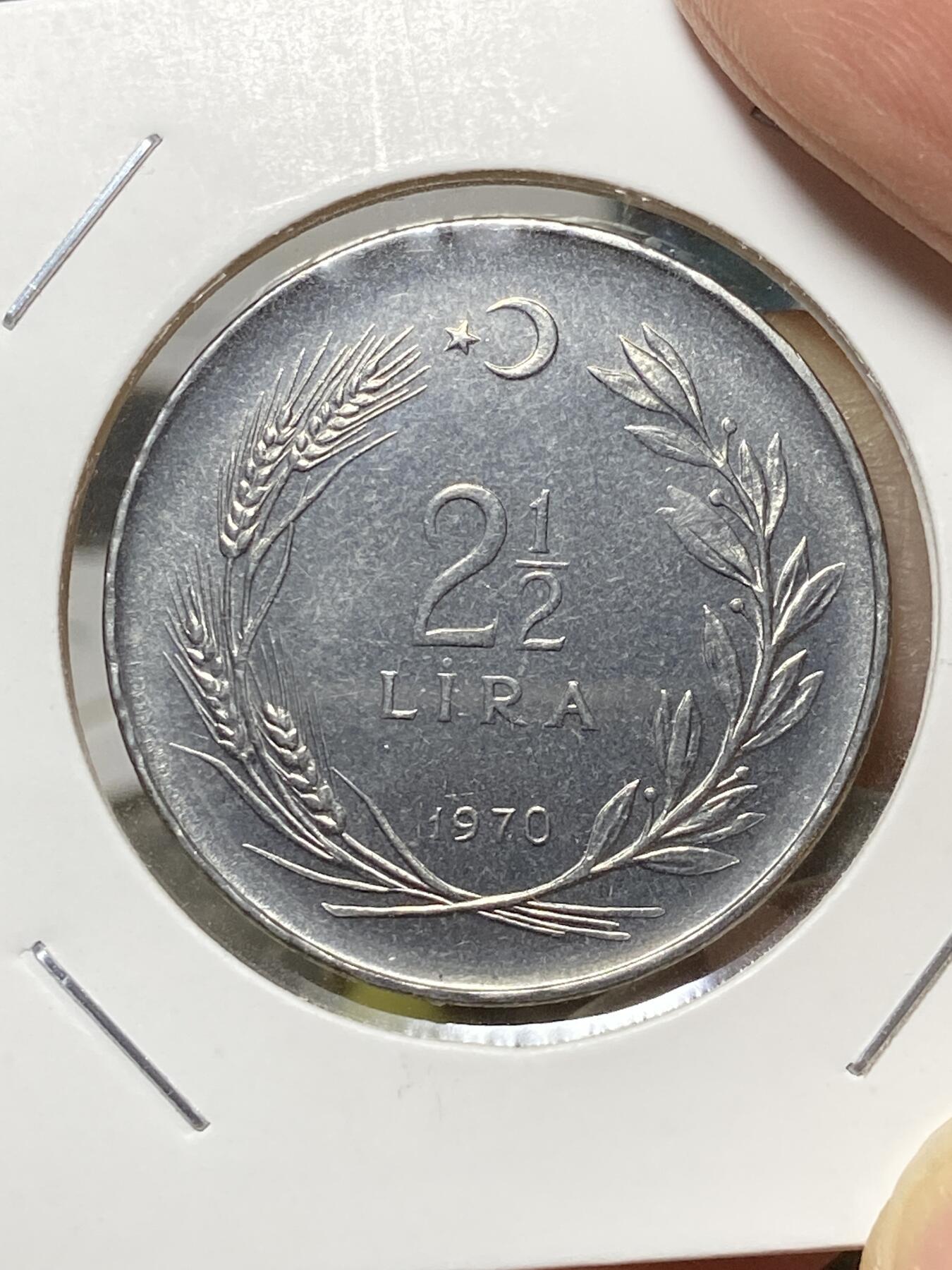 2025年第八十一场(总第一百零七场）外国好品散币(免佣金) 少见好品–土耳其🇹🇷1970单年份2.5里拉(FAO纪念币)