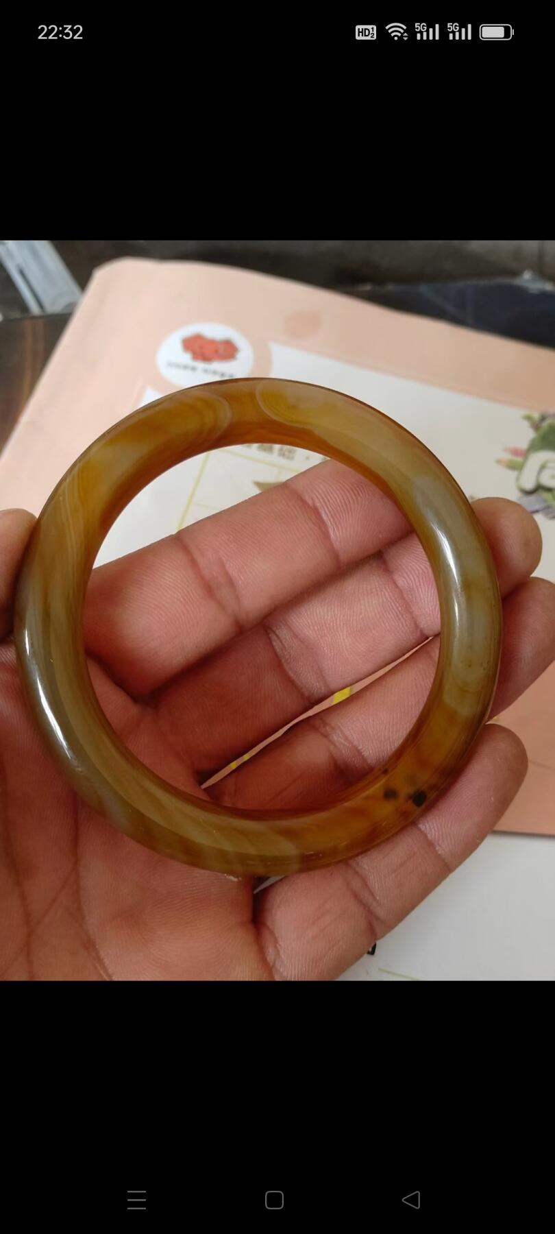 清代玛瑙老手镯，纹理漂亮，完整无损，保老保真。