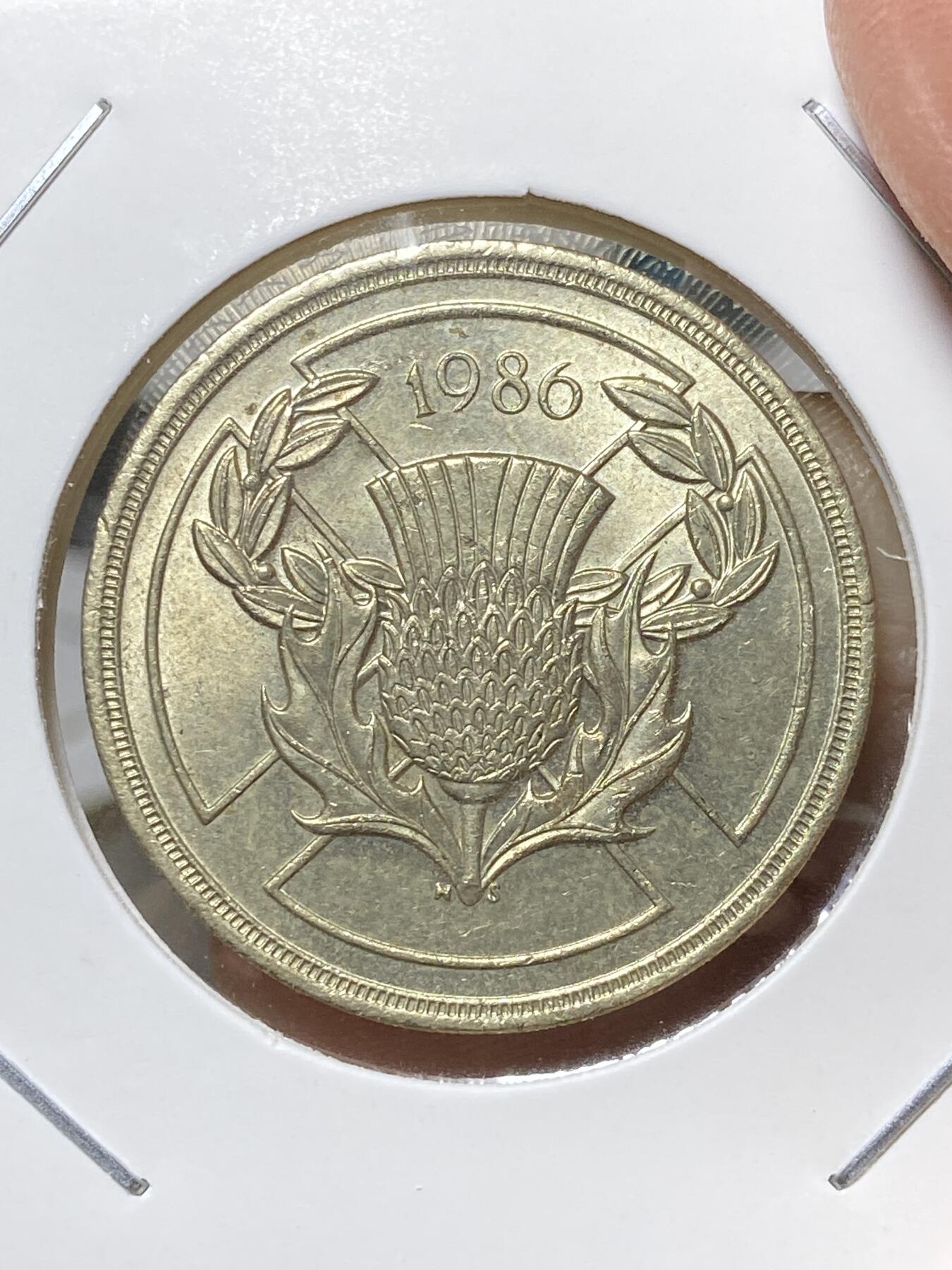 2025年第八十一场(总第一百零七场）外国好品散币(免佣金) 好品–英国🇬🇧1986单年份2英镑(第十三届英联邦运动会纪念币)
