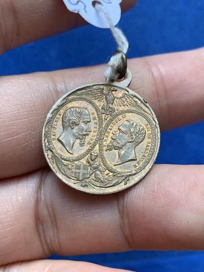 《竞宝斋》第410场 周日，周一，2场连拍 （全场包邮） 1859年法萨联盟纪念铜章 4.6克 23.2mm