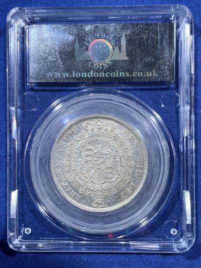 《竞宝斋》第410场 周日，周一，2场连拍 （全场包邮） LCGS 80英国1816乔治三世牛头半克朗银币 英国本土评级 对应n/p ms63左右 牛头只发行两年 常见1817 1816很少 此枚白亮原味状态好