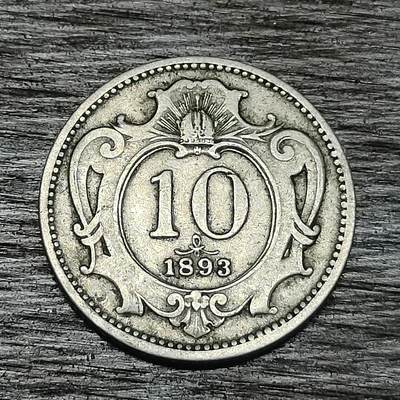 【铜匠收藏】★第130场★散币场，无佣金，30包邮。不满30元，支付5元运费。《接受代拍 代送NGC评级》 - 奥匈帝国 1893年 10格罗森 铜镍币