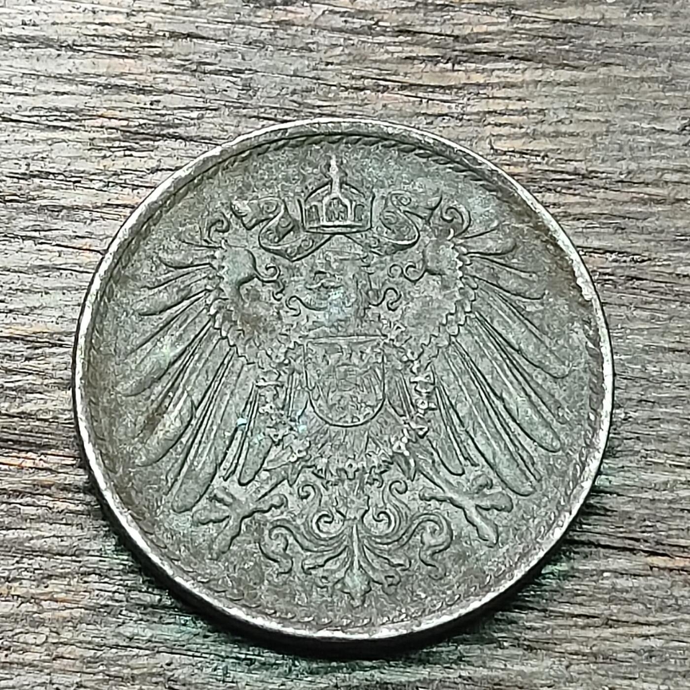 【铜匠收藏】★第130场★散币场，无佣金，30包邮。不满30元，支付5元运费。《接受代拍 代送NGC评级》 德国 1918年 5芬尼 铁币 A厂 德意志第二帝国长翅鹰