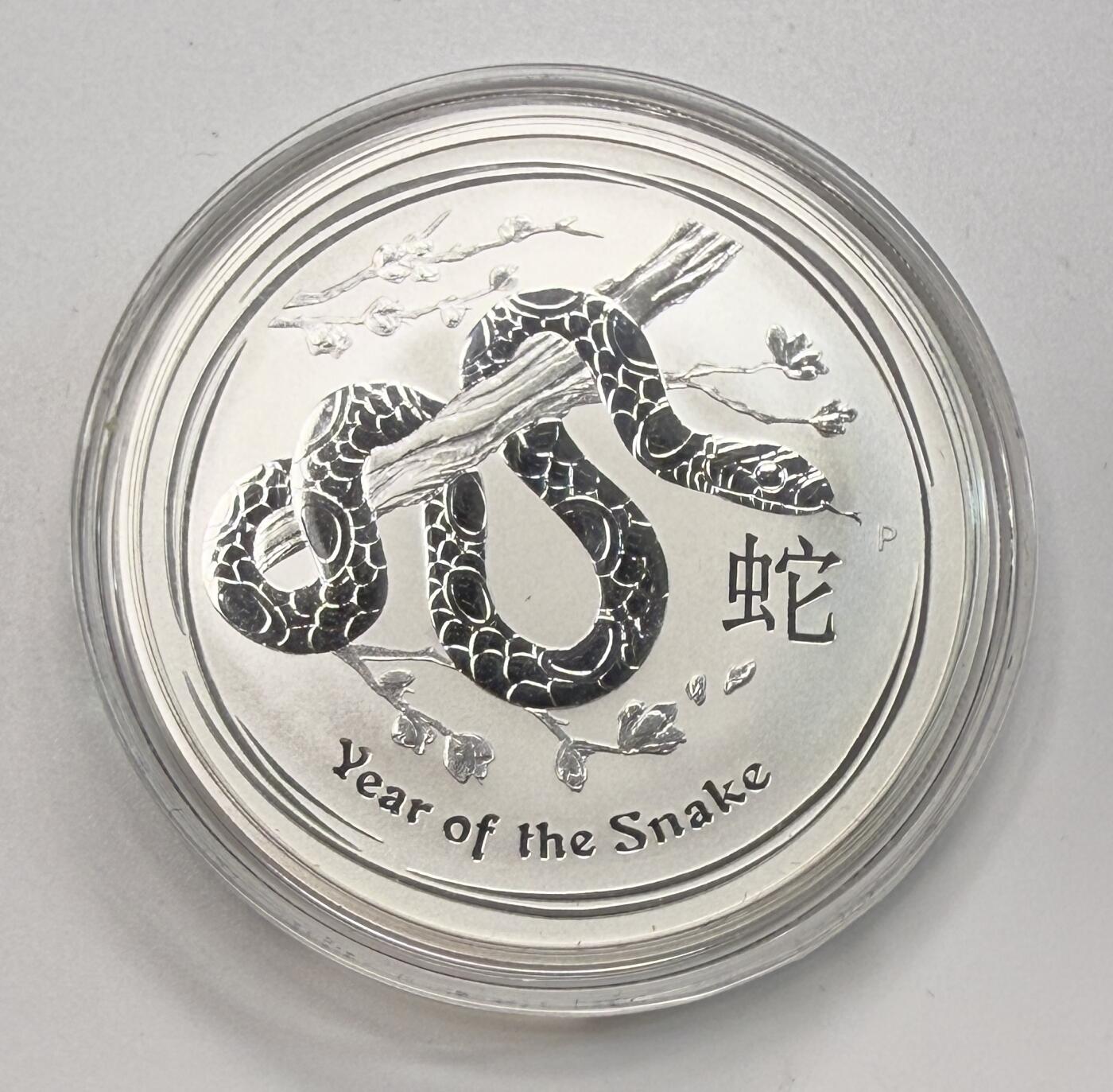 S&S Numismatic世界钱币-拍卖 第113期  澳大利亚2013年 生肖蛇 1澳元1盎司投资银币 31.1克999银
