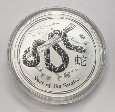 S&S Numismatic世界钱币-拍卖 第113期  - 澳大利亚2013年 生肖蛇 1澳元1盎司投资银币 31.1克999银