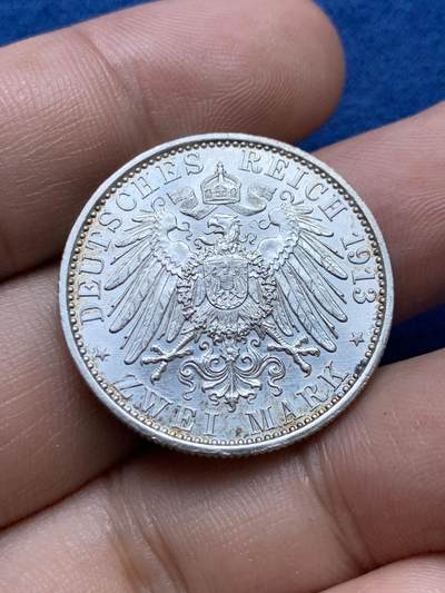 《竞宝斋》第410场 周日，周一，2场连拍 （全场包邮） 德国 1913年 普鲁士威廉二世军装2马克