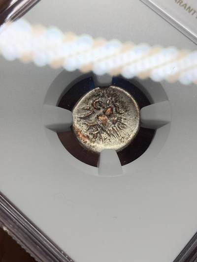 《竞宝斋》第410场 周日，周一，2场连拍 （全场包邮） NGC AU53 柬埔寨 1600-1860 神鸟小鸟 2PE 打制银币