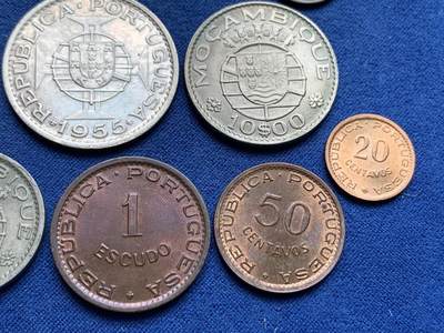 《竞宝斋》第410场 周日，周一，2场连拍 （全场包邮） 13枚一组 葡属莫桑比克1952-1974年 含3枚银币