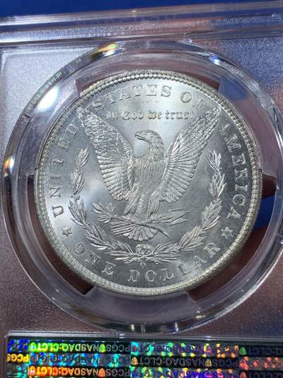《竞宝斋》第410场 周日，周一，2场连拍 （全场包邮） NGC MS65 美国1900摩根1美元银币，老盒子