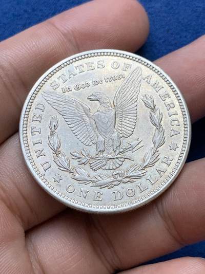 《竞宝斋》第410场 周日，周一，2场连拍 （全场包邮） 美国1921年摩根自由女神银币，细节不错，AU状态