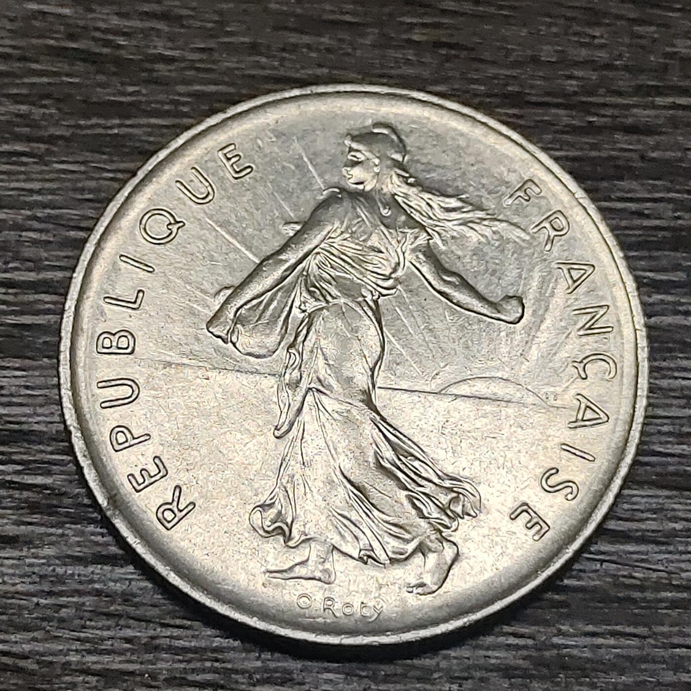 【铜匠收藏】★第130场★散币场，无佣金，30包邮。不满30元，支付5元运费。《接受代拍 代送NGC评级》 法国 1973年 5法郎