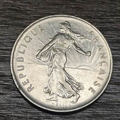 【铜匠收藏】★第130场★散币场，无佣金，30包邮。不满30元，支付5元运费。《接受代拍 代送NGC评级》 - 法国 1973年 5法郎