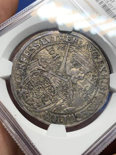 《竞宝斋》第410场 周日，周一，2场连拍 （全场包邮） NGC UNC 德国 1630 萨克森 1/2泰勒银币 所见该品种打制最好的一枚