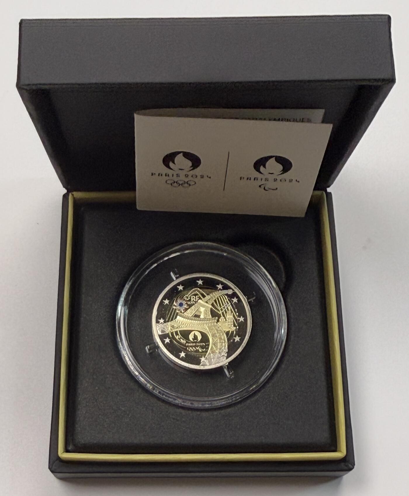 S&S Numismatic世界钱币-拍卖 第113期  法国2024年 巴黎奥运会和残奥会 2欧元双色精制纪念币 盒证齐全