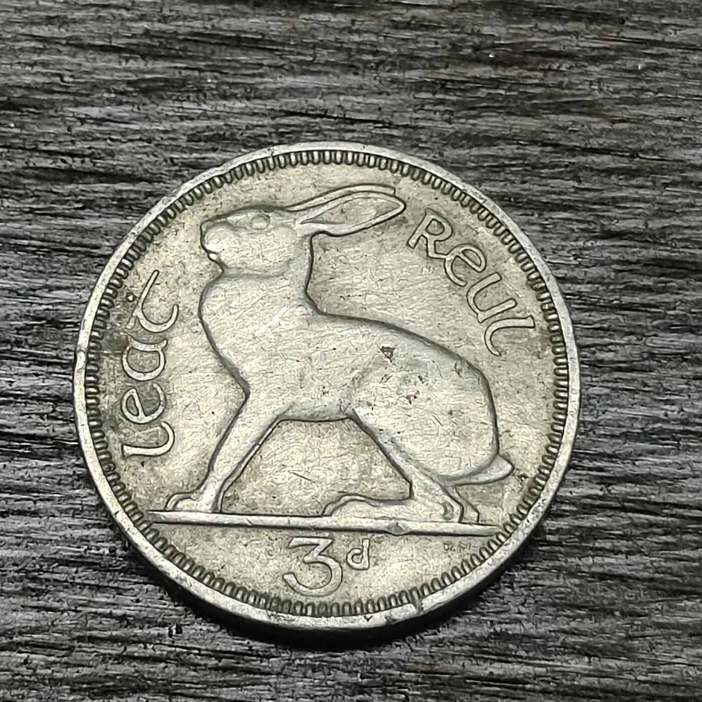 【铜匠收藏】★第130场★散币场，无佣金，30包邮。不满30元，支付5元运费。《接受代拍 代送NGC评级》 爱尔兰 1928年 3便士 镍币