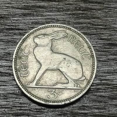 【铜匠收藏】★第130场★散币场，无佣金，30包邮。不满30元，支付5元运费。《接受代拍 代送NGC评级》 - 爱尔兰 1928年 3便士 镍币