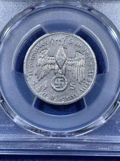 《竞宝斋》第410场 周日，周一，2场连拍 （全场包邮） PCGS MS63 德国1933-45年 帝国冬季援助代用币铝币 品相极佳
