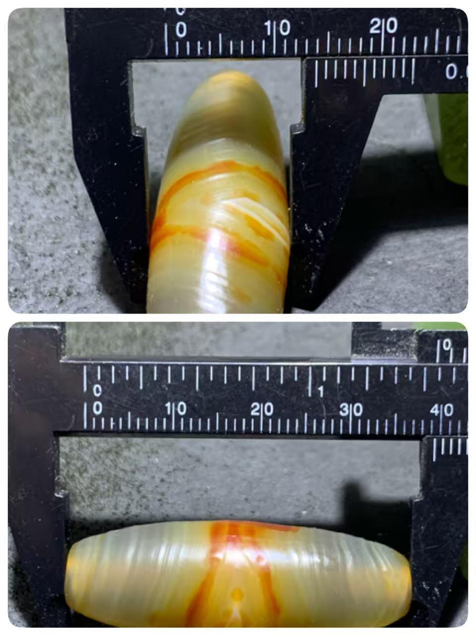 精美高玉化风化纹一线天眼千层纹缠丝玛瑙随形桶珠一颗