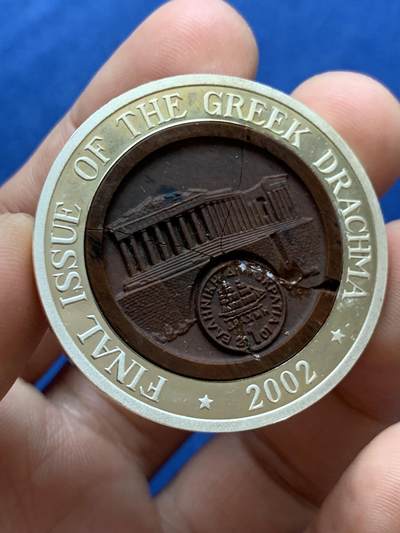 《竞宝斋》第410场 周日，周一，2场连拍 （全场包邮） 朝鲜 2002年 10朝元嵌虎眼石精制纪念银币 最后的希腊德拉克马纪念 嵌虎眼石碎裂，介意勿拍