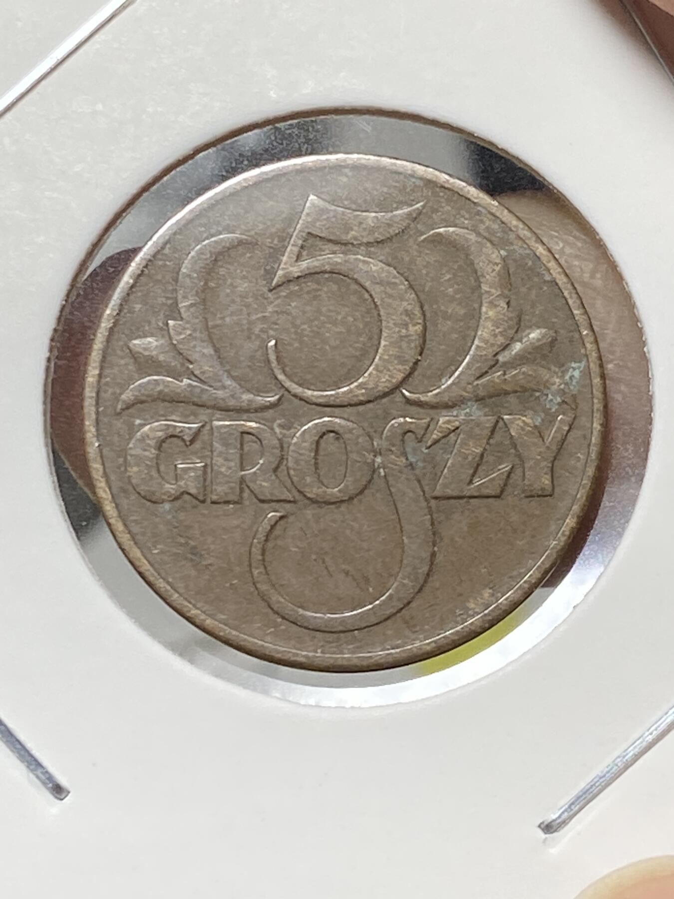 2025年第八十一场(总第一百零七场）外国好品散币(免佣金) 波兰🇵🇱1938年5格罗希(青铜材质版)