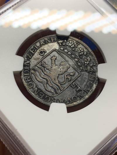 《竞宝斋》第410场 周日，周一，2场连拍 （全场包邮） NGC XF 1763 荷兰 泽兰省 6S 银币 重口味老包浆