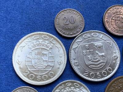 《竞宝斋》第410场 周日，周一，2场连拍 （全场包邮） 10枚一组 葡属安哥拉1952-1974年 含两枚银币