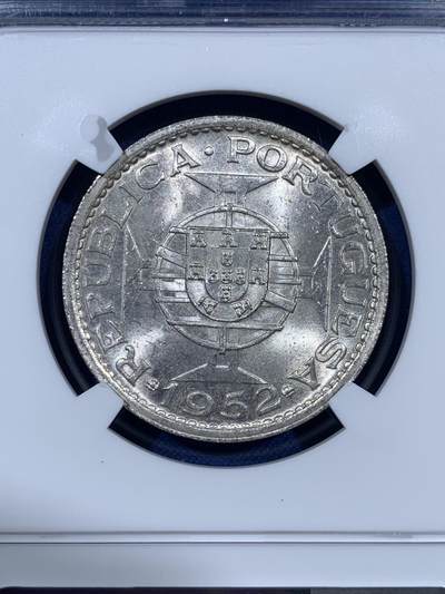 《竞宝斋》第410场 周日，周一，2场连拍 （全场包邮） NGC MS63 澳门1952年5法郎 两面转光 有点低评了 性价比高