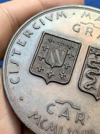 《竞宝斋》第410场 周日，周一，2场连拍 （全场包邮） 意大利帕维亚纪念大铜章 94.5克 61.5mm