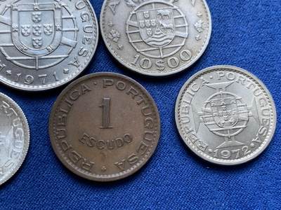 《竞宝斋》第410场 周日，周一，2场连拍 （全场包邮） 10枚一组 葡属安哥拉1952-1974年 含两枚银币