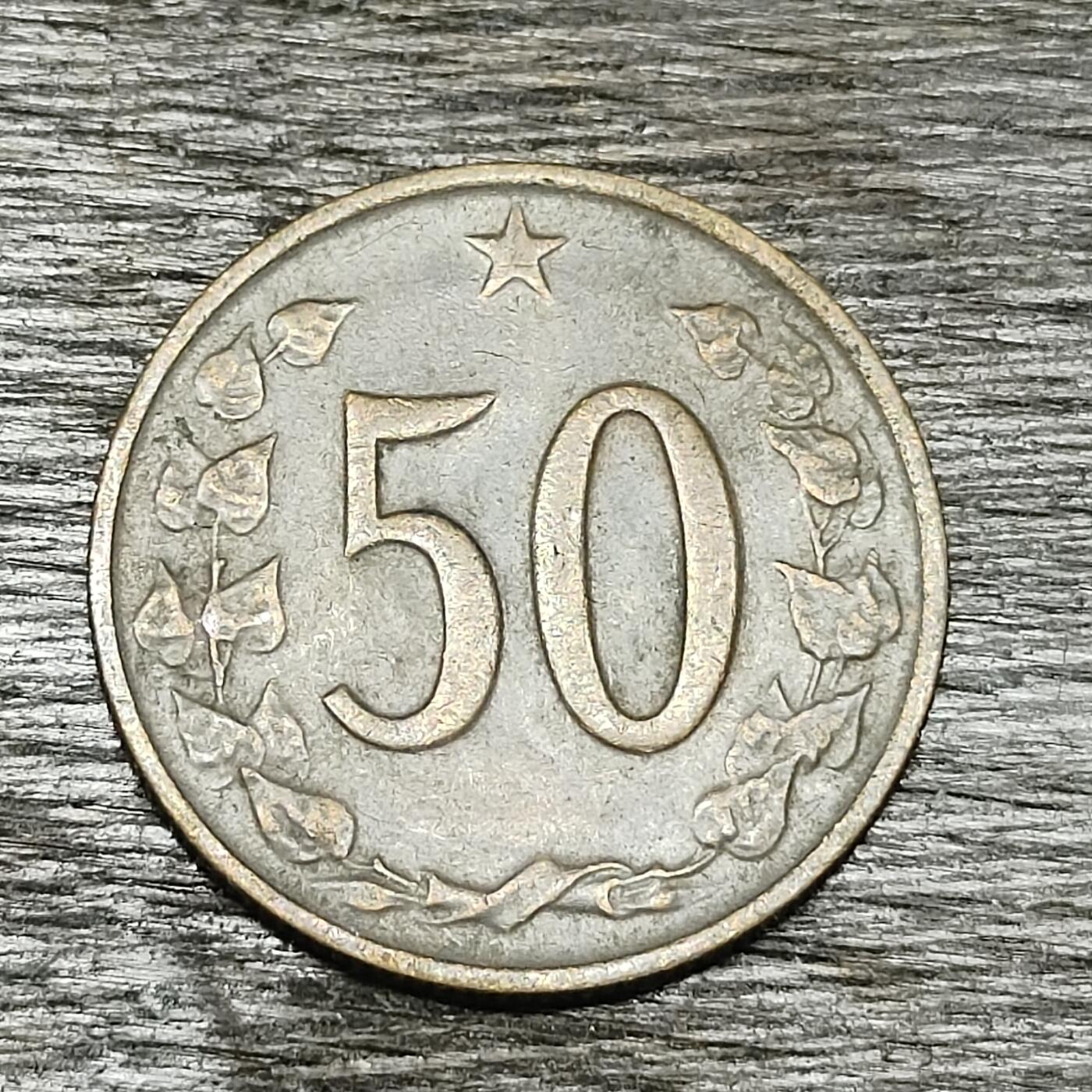 【铜匠收藏】★第130场★散币场，无佣金，30包邮。不满30元，支付5元运费。《接受代拍 代送NGC评级》 捷克斯洛伐克 1963年 50分 铜币 双尾狮子