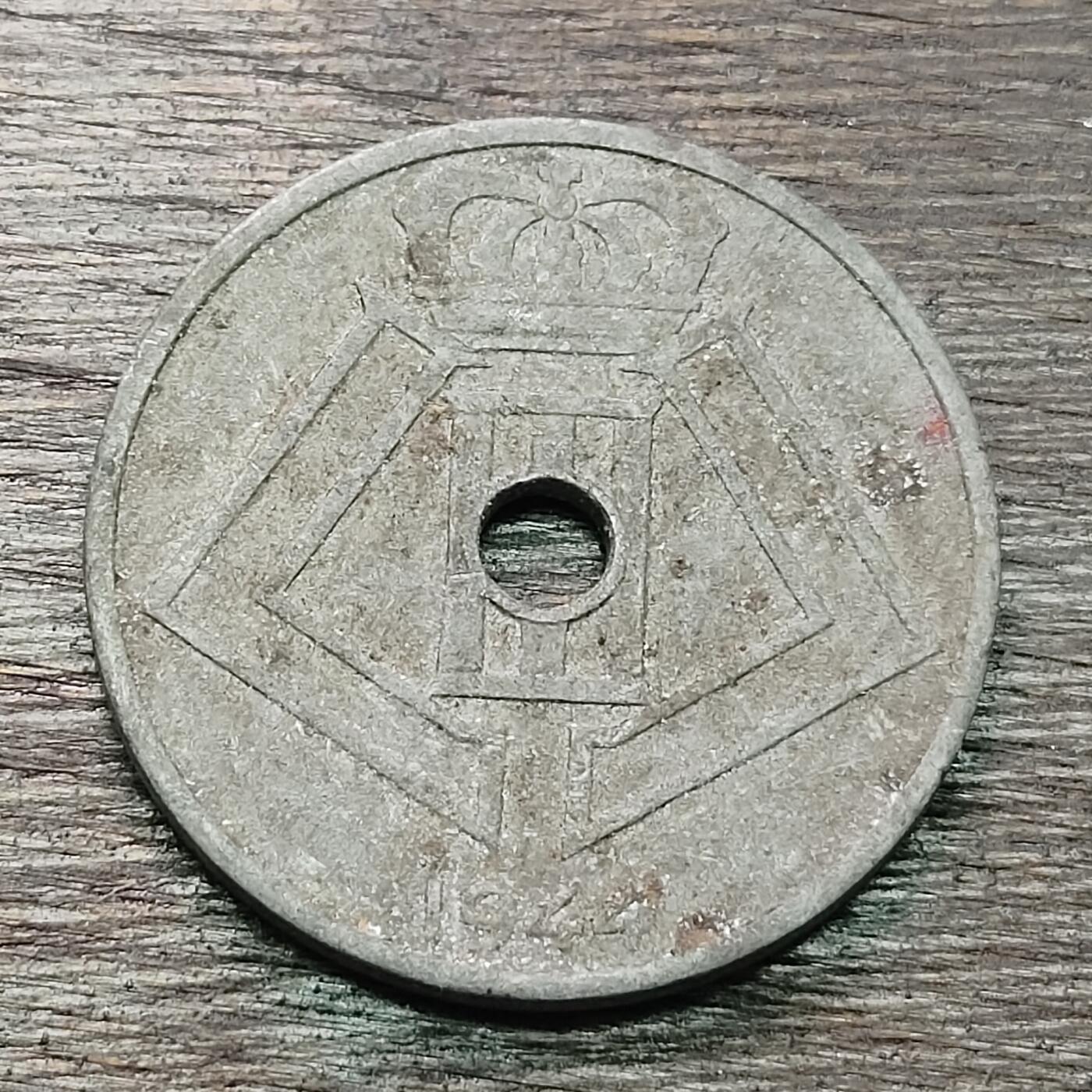 【铜匠收藏】★第130场★散币场，无佣金，30包邮。不满30元，支付5元运费。《接受代拍 代送NGC评级》  比利时 1944年 25分 锌币