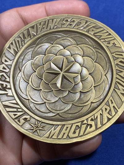 《竞宝斋》第410场 周日，周一，2场连拍 （全场包邮） 法国圣特蕾莎修女会大铜章 原盒 直径72.5mm 重量192.6g BRONZE边铭