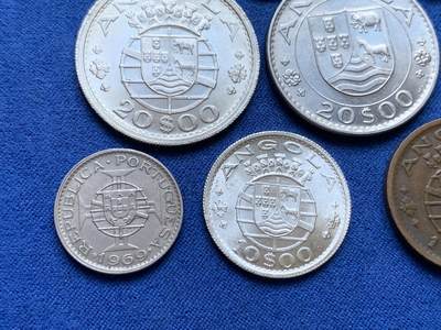 《竞宝斋》第410场 周日，周一，2场连拍 （全场包邮） 10枚一组 葡属安哥拉1952-1974年 含两枚银币