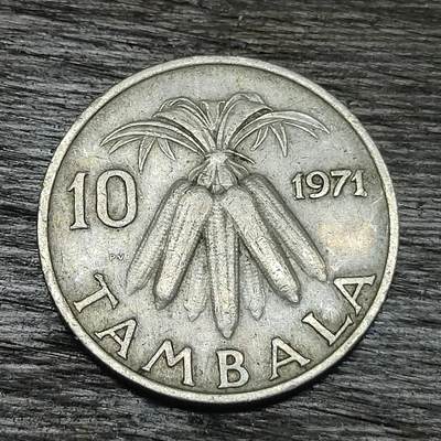 【铜匠收藏】★第130场★散币场，无佣金，30包邮。不满30元，支付5元运费。《接受代拍 代送NGC评级》 - 1971年 马拉维 10塔玛拉