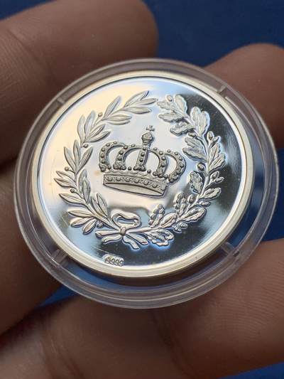 《竞宝斋》第410场 周日，周一，2场连拍 （全场包邮） 德国皇帝威廉二世纪念银章 999银 8.52克 30mm