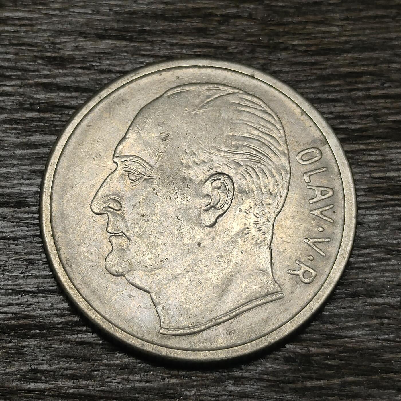 【铜匠收藏】★第130场★散币场，无佣金，30包邮。不满30元，支付5元运费。《接受代拍 代送NGC评级》 挪威 1969年 1克朗 镍币 马