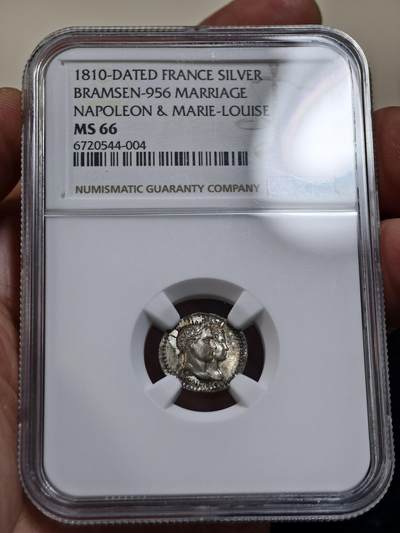 NGC-MS66法国1810年拿破仑与玛丽·露易丝大婚银章 - NGC-MS66法国1810年拿破仑与玛丽·露易丝大婚银章