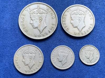 《竞宝斋》第410场 周日，周一，2场连拍 （全场包邮） 五枚一组 英属南罗德西亚1947年乔治六世