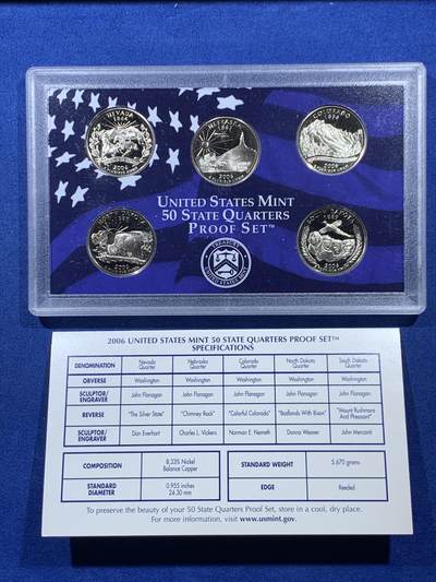 《竞宝斋》第410场 周日，周一，2场连拍 （全场包邮） 美国2006年精制套币