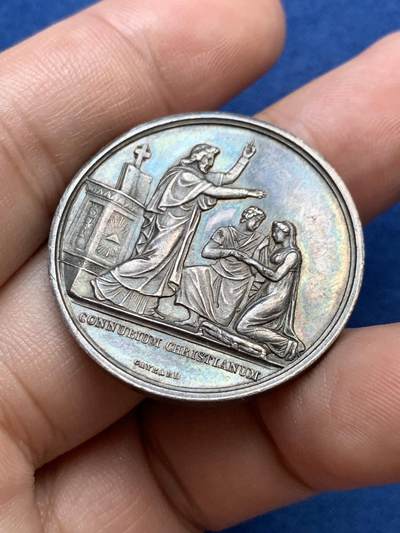 《竞宝斋》第410场 周日，周一，2场连拍 （全场包邮） 法国婚礼银章 32.5mm 16.15克