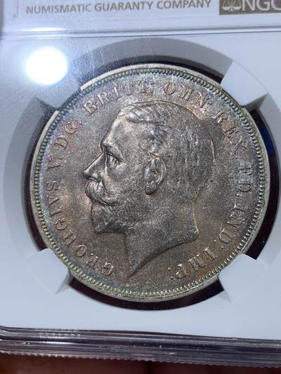 《竞宝斋》第410场 周日，周一，2场连拍 （全场包邮） NGC MS63 英国1935年乔治五世木马剑克朗银币