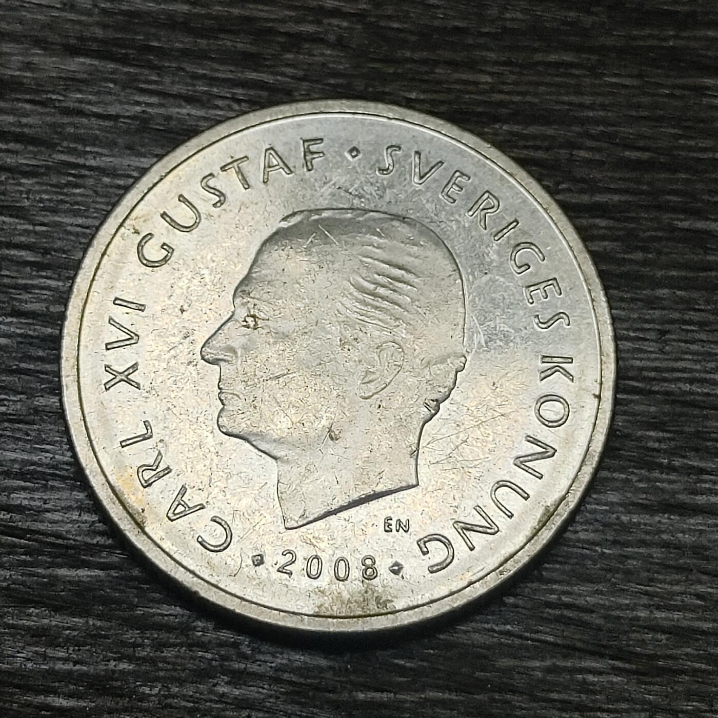 【铜匠收藏】★第130场★散币场，无佣金，30包邮。不满30元，支付5元运费。《接受代拍 代送NGC评级》 瑞典 2008年 1克朗 钢币