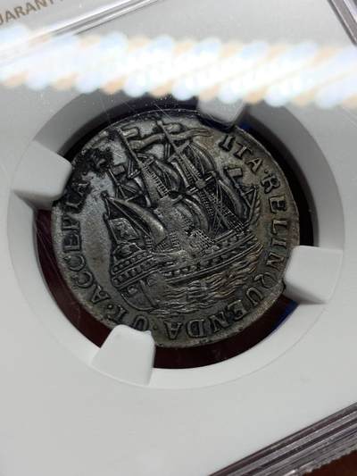 《竞宝斋》第410场 周日，周一，2场连拍 （全场包邮） NGC XF 1763 荷兰 泽兰省 6S 银币 重口味老包浆